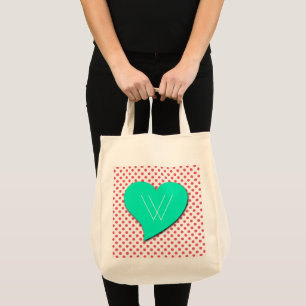 Bolsa Tote Coral Pink Bolinhas-Monograma por Shirley Taylor
