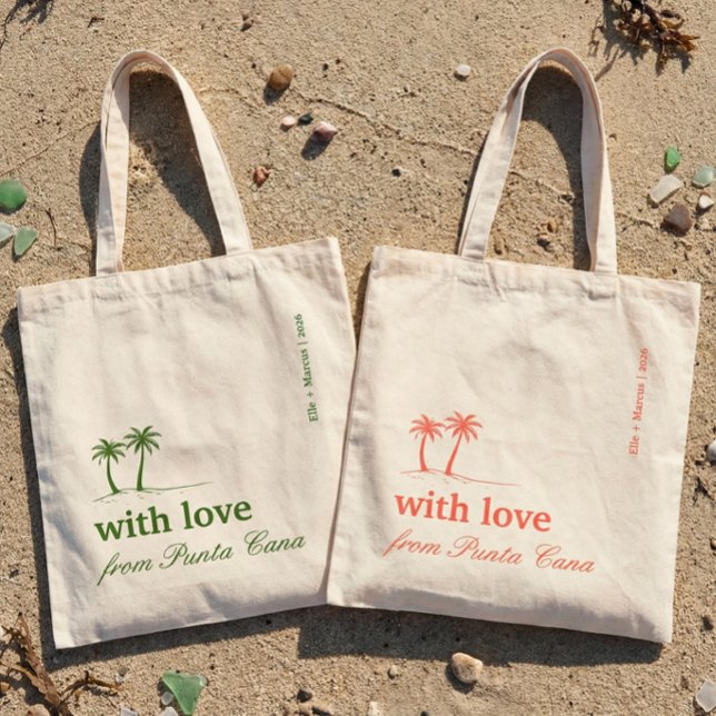 Bolsa Tote Coral Punta Cana Your Destination Wedding Welcome (Criador carregado)