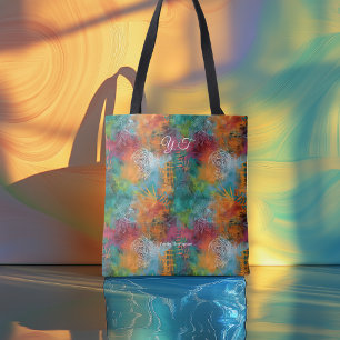 Bolsa Tote Corante Vibrante de Abstrato de Arte Contemporânea