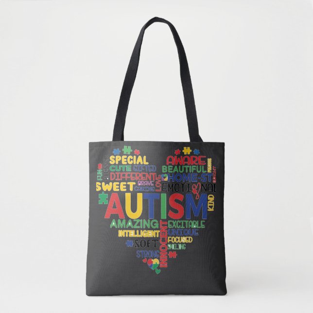 Bolsa Tote  corazon autismo (Frente)