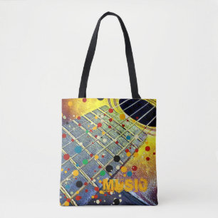 Bolsa Tote Cordas de Violão - Musical Watercolor