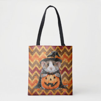 Bolsa Tote Cordilheira Cuja Guiné Pig Halloween Chevron