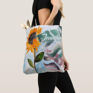 Bolsa Tote Cores Aquáticas Pintagem Botânica Tropical de Gira