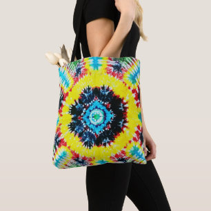 Bolsa Tote Cores Arco-Íris Vibrantes De Arte Folclórica Tinto