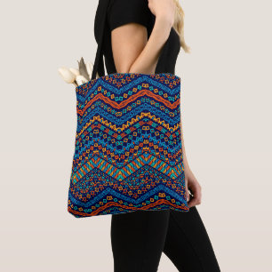 Bolsa Tote Cores cor-de-rosa com padrão étnico africano