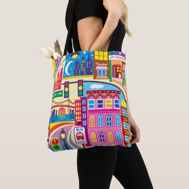 Bolsa Tote Cores da Paisagem Urbana (Close Up)