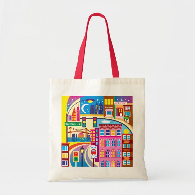 Bolsa Tote Cores da Paisagem Urbana (Frente)