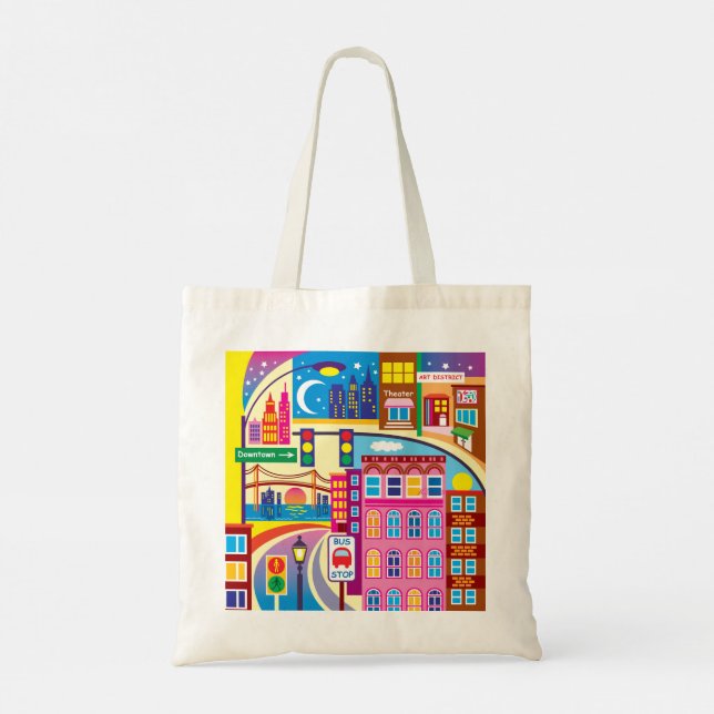Bolsa Tote Cores da Paisagem Urbana (Verso)