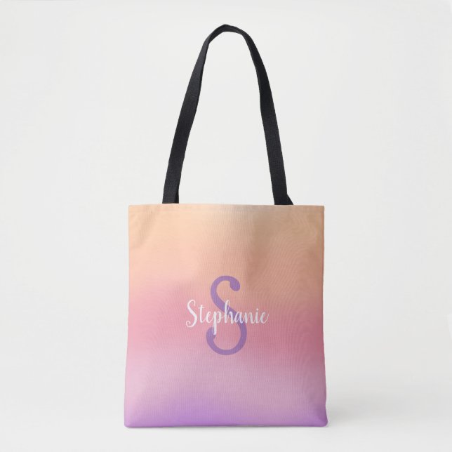 Bolsa Tote Cores d'água roxas (Frente)