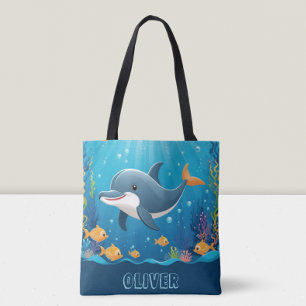 Bolsa Tote Cores de Água de Golfinho Cujo Cód. Personalizado