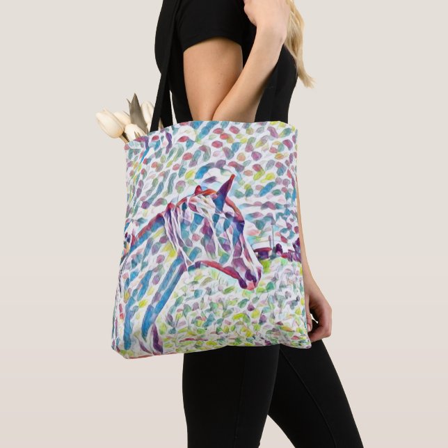 Bolsa Tote Cores De Cavalo Da Vida, Saco De Totebag (Close Up)
