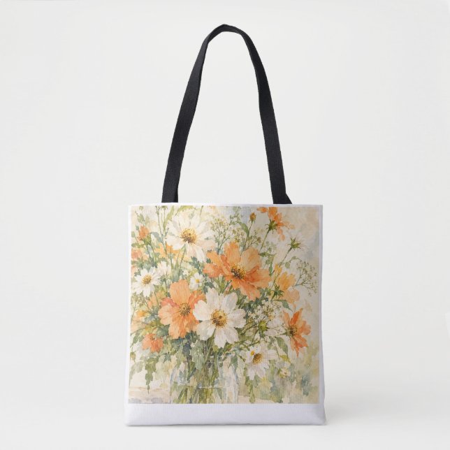 Bolsa Tote Cores de flores de verão (Frente)