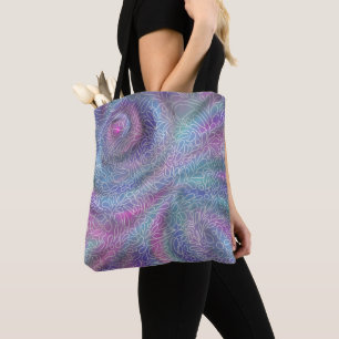 Bolsa Tote Cores de sereia metálicas com abstrato paisleys