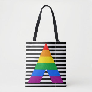 Bolsa Tote Cores de Sinalizador de Orgulho LGBT com Impressã