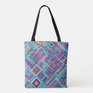 Bolsa Tote Cores Diagonais MultiAbstrato