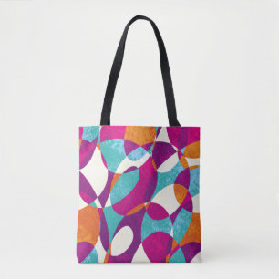 Bolsa Tote Cores diferentes, coleção de padrões de colheita.