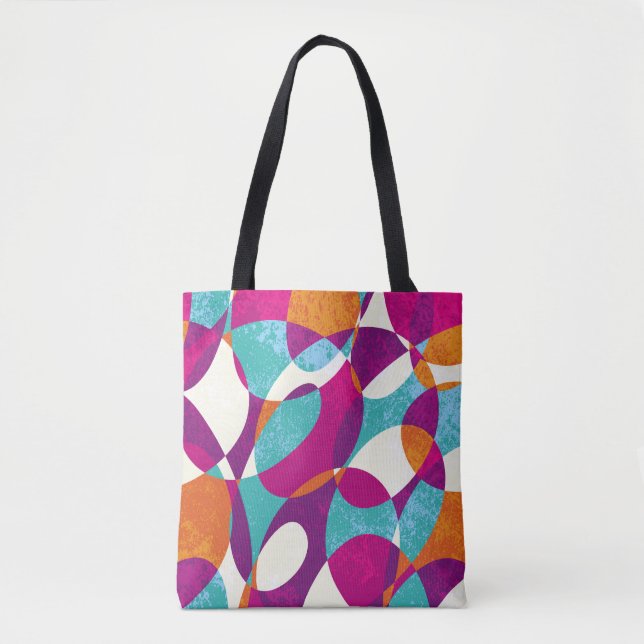 Bolsa Tote Cores diferentes, coleção de padrões de colheita. (Frente)