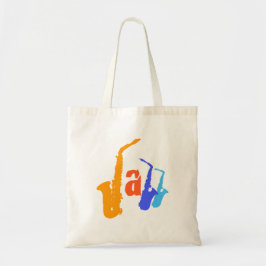 Bolsa Tote Cores do saco de Tote de Ilustração Jazz Sax