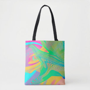 Bolsa Tote CORES FLUO - Arte Fractal -