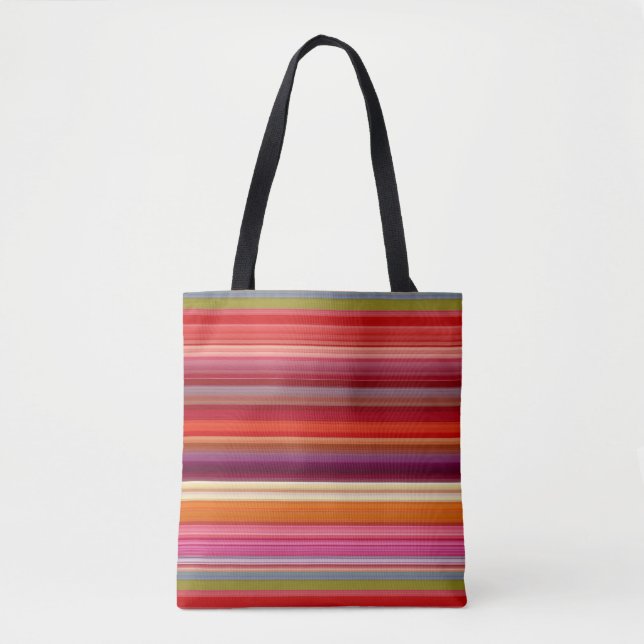 Bolsa Tote Cores listradas de safra (Frente)