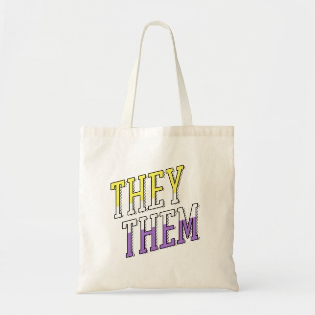 Bolsa Tote Cores Não Binárias Eles Elas (Frente)