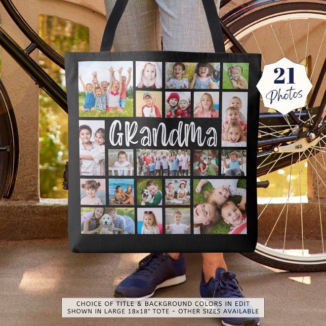 Bolsa Tote Cores Personalizadas da Colagem de Fotos Moderna V (Criador carregado)