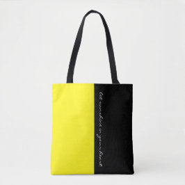 Bolsa Tote Cores simples AMARELO LEMON e seu texto