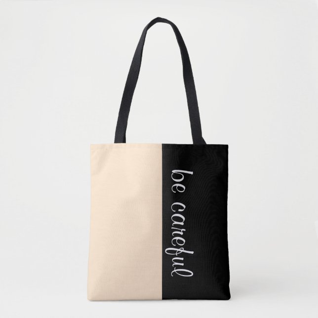 Bolsa Tote Cores simples, LEVE E seu texto (Frente)
