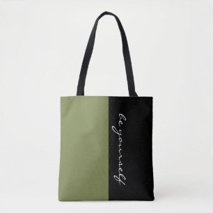 Bolsa Tote Cores simples: OLIVE VERDE e seu texto