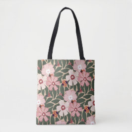 Bolsa Tote Cores Terrenas De Lâmpadas E Flores Selvagens