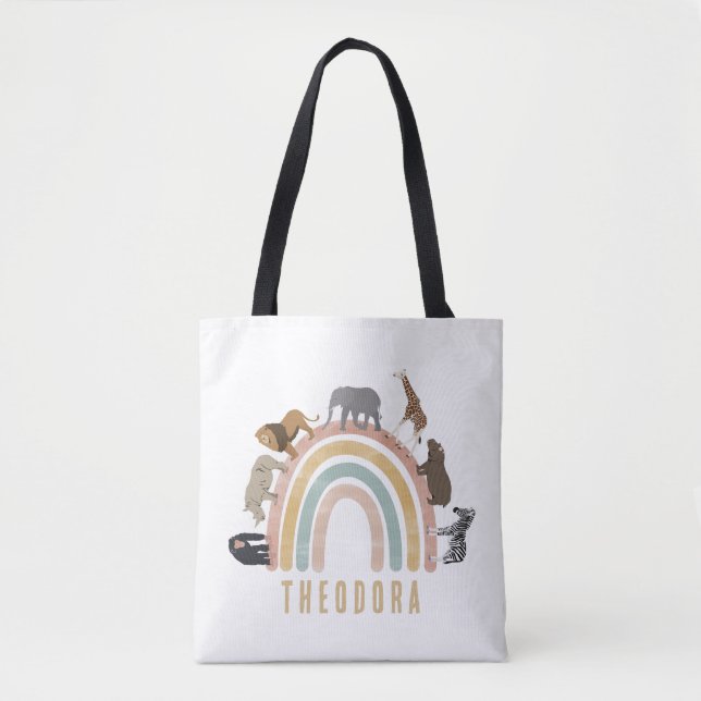 Bolsa Tote Cores Terrestres Cores Aquarelas Arco-Íris (Frente)