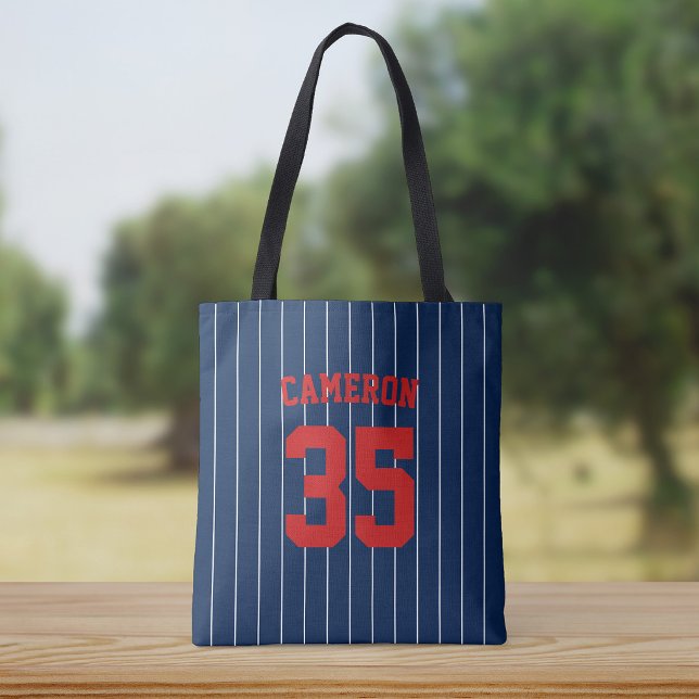Bolsa Tote Cores Totalmente Editáveis Camisa de Beisebol List (Criador carregado)
