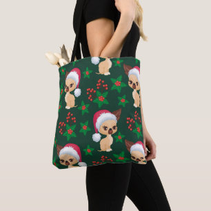 Bolsa Tote Corgi Cachorro Cachorro Papais noeis Festivos Feli