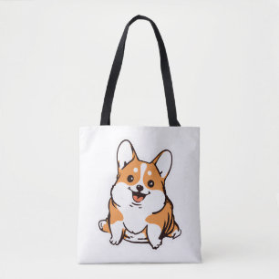 Bolsa Tote Corgi Cão Cachorro Cachorro Cachorro Retroativo