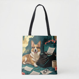 Bolsa Tote Corgi Dog com pelo brilhante e uma safra cavalheir