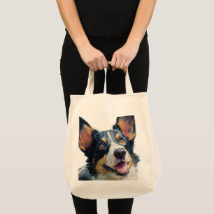 Bolsa Tote Corgi galês cardigan aquarela