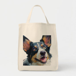 Bolsa Tote Corgi galês cardigan aquarela