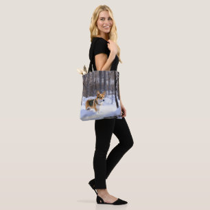 Bolsa Tote Corgi Let It Snow Natal