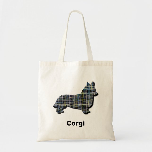 Bolsa Tote Corgi - Linha Amarelo e Preta da Grade (Frente)