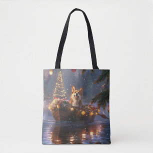 Bolsa Tote Corgi Natal Festivo Voyage