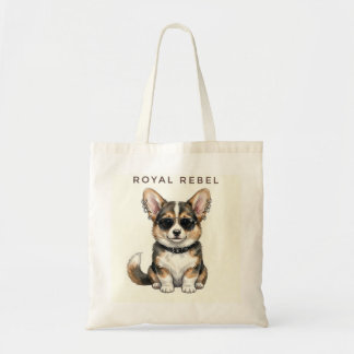 Bolsa Tote Corgi Rebelde Legal - Cachorro com Óculos de Sol