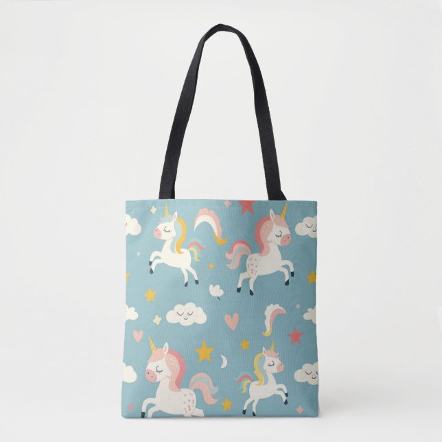 Bolsa Tote Corno de Turquesa Bonito para Crianças (Frente)
