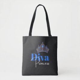 Bolsa Tote Coroa azul com diamantes, mulheres