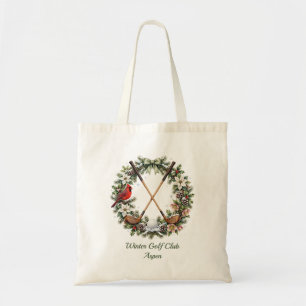 Bolsa Tote Coroa de Natal de Golfe em Aquarela Personalizada