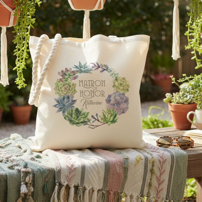 Bolsa Tote Coroa de Suculentas Dama de Honra ID517 (Criador carregado)