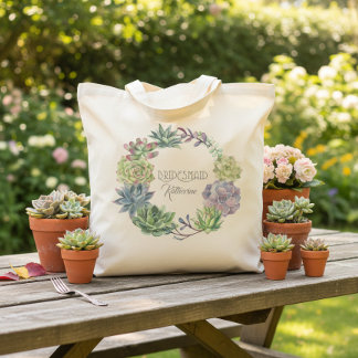 Bolsa Tote Coroa de Suculentas Damas de Honra ID517