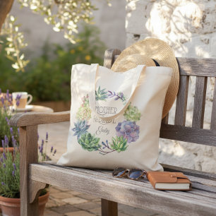 Bolsa Tote Coroa de Suculentas Mãe da Noiva ID517