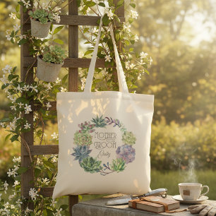 Bolsa Tote Coroa de Suculentas Mãe do Noivo ID517