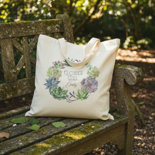 Bolsa Tote Coroa de Suculentas para Menina de Flores ID517