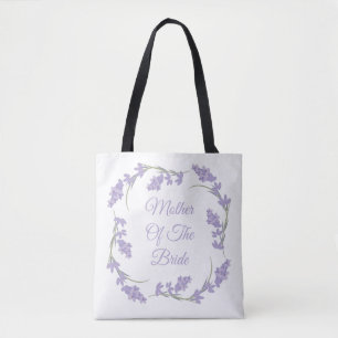 Bolsa Tote Coroa Floral de Lavanda para Mãe da Noiva
